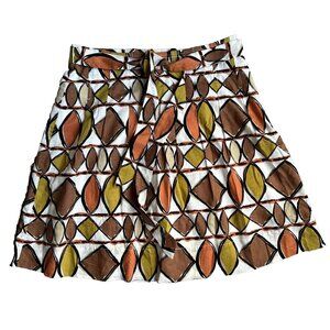 BCBG Womens Skirt 4 Pleated Hippie Cotton Geometric Artsy Bohemian Southwestern